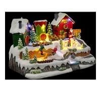 Village de Noël Maison du Père-Noël lumineux Multicolore G