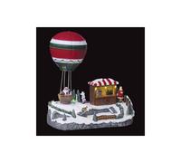 Village de Noël Manège & Ballon "Laponie" 24cm Multicolore