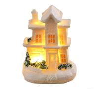 Village de Noël Miniature avec Lumières LED Intégrées(302 and 302 E) | Artisanat détaillé, résine solide, fini réaliste, pour idéal, esprit des fêtes