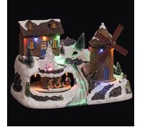 Feeric Lights et Christmas - Village de noël Moulin animé/Musical 15 LED + transfo