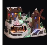 Village de Noël moulin animé/musical 15 LED + transfo Atmosphera createur d'interieur