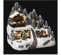 Village de noël refuge d'altitude lumineux et animé - multicolore Multicolore G