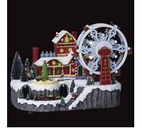 Village de Noël Roue Santa "Laponie" 43cm Multicolore