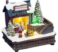 Village de Noël, scène avec les arbres de Noël