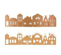 Village de Noël - Set Maison en d'épice Pliable 99x25 cm, Kit Village Fai-de-T en Papier avec lumières à Batterie | Décorations pour la Maison pour Les Vacances, pour, la Chambre à Coucher, Il So