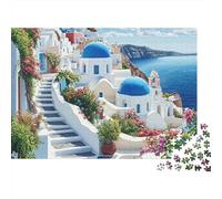 Village de Santorin 1000 Pièces Puzzle pour Adultes Qualité Premium Anti-Stress Difficile pour Experts Livraison Rapide sans Défaut 70x50cm/1000pcs