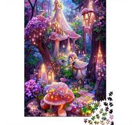 Village des Champignons fées 1000 Pièce Papier Écologique Puzzle Classique Collecteurs Jeu Stimulant Décompression Cadeaux 52x38cm/1000pcs