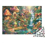 Village des Champignons fées Puzzle 1000 Pièces Carton Premium pour Couples, Puzzle De Concentration, Temps De Loisir en Intérieur, pour Nouveaux Propriétaires 38x26cm/1000pcs