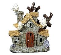 Village des Maisons d'halloween - Figurines De Maison Hantée Résine Effrayante | 5,3 Pouces Incontournables Statues Éclairées pour Table Femme Étagère Travail Hommes Fête