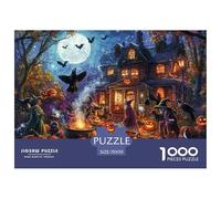 Village d'halloween 1000 Piece Jigsaw Puzzle for Adults Educhational Games Stress Relief Puzzle Cultivate The Spirit of Teamwork for The Whole for Women, Gifts for Men 70x50cm/1000