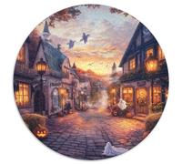 Village d'halloween 1000 Pieces Jigsaw Puzzles for Adults Family Challenge Toys Stress Relieving Entertainment Cultivate The Spirit of Teamwork for Family Decorations 1000pcs (67.5x67.5cm)