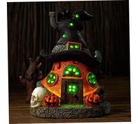 Village d'halloween, Maisons en résine avec lumières LED, Maison hantée effrayante pour la Maison et la fête, décoration de Table, de Bureau, 5, 1 x 3, 5 x 6, 2 Pouces