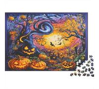 Village d'halloween Puzzle 1000 Pièces Educa Jouet en Bois Cadeau Unique De l'art De La Décoration Jack-o'-Lantern Jeu Éducatif Challenge Toy Adultes & Enfants des 14 Ans 1000pcs (75x50cm)