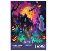 Village d'halloween Puzzle 1000 Pièces Educa Jouet en Bois Cadeau Unique De l'art De La DécoRation Jeu Éduchatif Challenge Toy pour Adultes Et Enfants À Partir De 12 Ans 70x50cm/1000pcs