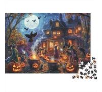 Village d'halloween Puzzle 1000 Pièces Educa Jouet en Bois Décoration Intérieure Jack-o'-Lantern Jeu Éducatif Challenge Toy pour Adultes Et Enfants À Partir De 12 Ans 1000pcs (75x