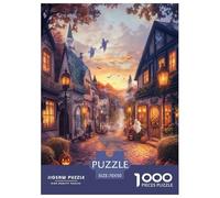 Village d'halloween Puzzle 1000 Pièces Educa Jouet en Bois Divertissement Créatif DécoRation Intérieure Jeu Éduchatif Challenge Toy pour Adultes Et Enfants À Partir De 12 Ans 70x50cm/1000pcs