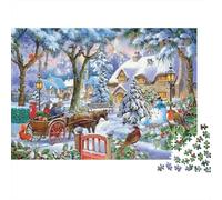 Village d'hiver scène_7 Format 1000 Pièces Adultes Cadeau No?l Puzzle Difficile Entra?Nement Cérébral Top Qualité Carton Rigide 70x50cm/1000pcs