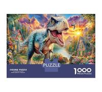 Village Dino 1000 Pièces Amateurs De PuzzlesT-Rex Cosmic pour Adultes De Jeu pour Adultes Premium avec Défis Del'art DeLaDécoration 38x26cm/1000pcs