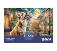 Village éclairé par la Lune 1000 Pièces Puzzle À ThèmeJésus Enfant pour Adultes De Jeu pour Adultes Parfaitpourla Détente Del'art DeLaDécoration 52x38cm/1000pcs