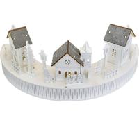 Village en bois avec maisons LED 14x40 cm