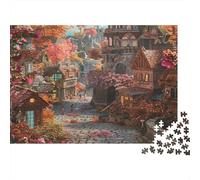 Village Fantastique d'automne Puzzles 1000 Pièces pour Adultes, Un Jeu De Dexérité Très Difficile Puzzle Jeu Éducatif l'art De La Décoration Moderne 52x38cm/1000pcs