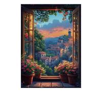Village Fenêtre Coucher 1000pcs Mini Puzzle pour Famille Défi