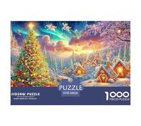 Village Festif avec Un Arbre décoré et des fées Puzzle De 1000 Pièces Christmas Style Jeu Éducatif Classique pour Le Temps des Puzzles en Famille 38x26cm/1000pcs