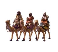 VILLAGE GIFT IMPORTERS Collection Crèche de Noël de 12,7 cm | Ensemble de Trois Rois Mages | Trois Rois avec chameaux | Figurines de crèche Traditionnelles avec de Nouveaux marchands | Peintes à la