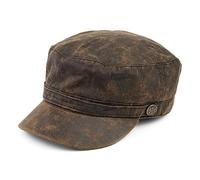 Village Hats Casquette Militaire en Coton à Effet Usé Marron Jaxon & James - S