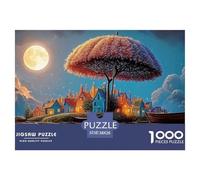 Village in The Shape of An Umbrella Floating 1000 Pièces Carton Extra-épais Puzzle De Qualité Supérieure Umbrella Tree Extrêmement Difficile Défi Unique Puzzles Pour Adultes Et Enfants 38x26cm/1000pcs