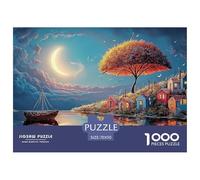 Village in The Shape of an Umbrella Floating 1000 Pièces Carton Premium Puzzle À Faire Soi-même Umbrella Tree Anti-Stress Jeu Familial Puzzles Cadeaux pour La Famille Et Les Amis 70x50cm/1000pcs