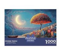 Village in The Shape of An Umbrella Floating 1000 Pièces Puzzle En Papier Écologique Coffret De Puzzles Umbrella Tree Extrêmement Difficile Défi Unique Puzzles Pour La Décoration Intérieure 38x26cm/10