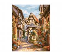 Schipper Peinture par numéros – Œillets du village – Adultes, acryliques & pinceaux 24x30 cm