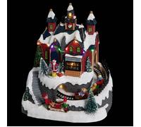 Eminza – Village de Noël lumineux Féerie Lights et Christma – Atelier de cadeaux et train