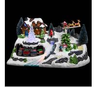 Feeric Lights & Christmas – Village de Noël – Train et traîneau animé – 14 LED + transfo