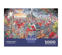 Village médiéval 1000 Pièces Puzzle en Carton Premium pour La Détente Mentale Et La Réflexion Cathédrale Villes européennes Excellent pour Une Pause Bureau Et comme Puzzle 52x38cm/1000pcs