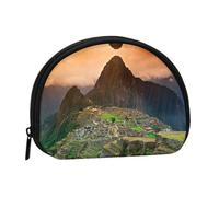 Village On The Top of The Hill Mini porte-monnaie à fermeture éclair, petit organisateur de voyage avec imprimé intégral, tissu polyester durable, pochette compacte pour pièces de monnaie, clés