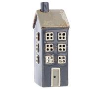Village Pottery 331042 Mini photophore en Forme de Maison Bleu