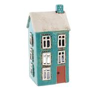 Village Pottery 331044 Mini photophore en forme de maison Bleu sarcelle