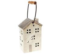 Village Pottery Bougeoir en Forme de cur pour Bougie Chauffe-Plat - pour intrieur ou extrieur - Alternative lgante aux lanternes de Jardin (Maison de Ville - Lanterne crme)