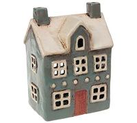 Village Pottery Bougie Chauffe-Plat Motif Maison Traditionnelle Gris