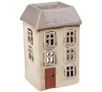 Village Pottery Chauffe-Cire/Maison Haute crme avec Toit Carr, Crème