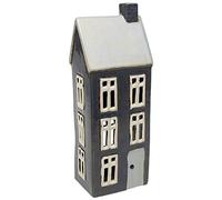 Village Pottery Grand photophore en forme de maison bleu ardoise