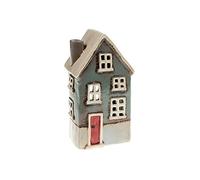 Village Pottery Joe Davies JD310760 Bougeoir pour Bougie Chauffe-Plat Motif Maison de Campagne, Bleu Sarcelle