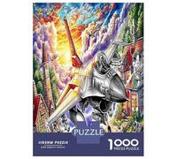 Village Puzzle Art Déco 1000 Pièces Avions d'attaque Jigsaw Puzzle Jeu De Famille Idées Cadeaux pour Adultes Et Enfants À Partir De 12 Ans 52x38cm/1000pcs