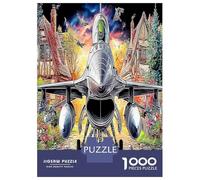 Village Puzzles Art Déco 1000 Piece Avions d'attaque Jigsaw Puzzle Jeu De Famille Idées Cadeaux pour Adultes Et Enfants À Partir De 12 Ans 38x26cm/1000pcs