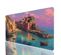 Village Tapis de Souris Mer Imperméable Tapis de Souris xxl 800x400x3mm Gaming Mouse pad Améliorer la Précision et la Vitesse, Mouse Pad pour Bureau Gamer Clavier Sans fil Pc Portable Cadeau Model7177