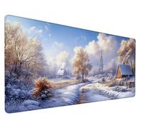 Village Tapis de Souris XXL 1600x800x3mm Tapis de Souris Gaming Grand Hiver Tapis de Bureau Antidérapant Étanche Bords Cousus, Améliore Vitesse et Précision, pour Maison, Bureau, Gamer, PC, Model 463