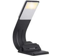 Villageboom Lampe de lecture LED avec clip, lumière blanche 6000 K, lampe de lecture avec 4 niveaux de luminosité, rechargeable par USB, lampe de lecture avec valeur sociale