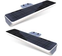 Villageboom Lot de 2 éclairages solaires sans fil pour numéro de maison, panneau d'entreprise, éclairage de chemin, boîte aux lettres, capteur crépusculaire, éclairage publicitaire solaire